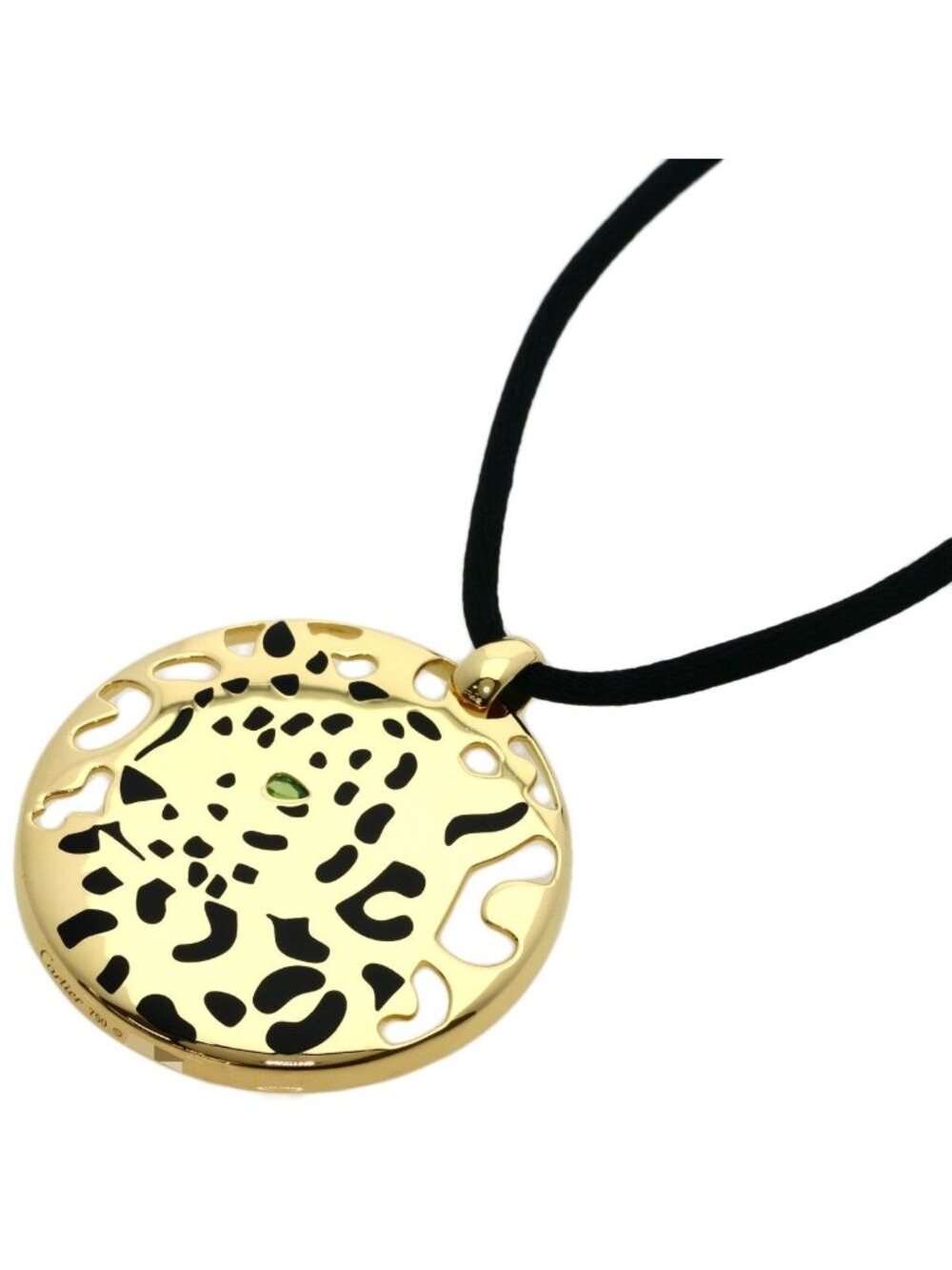 Cartier Pelleage Tsavorite Onyx Necklace 18k Yellow Gold